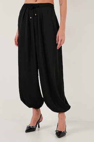 Lela Oversize Bağlamalı Balon Paça Saten Şalvar Bayan Pantolon 68351199 Siyah