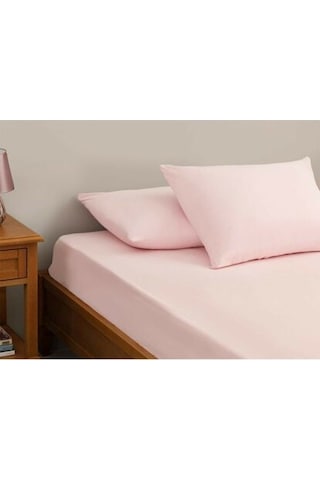 Çift Kişilik 240X260 Lastiksiz Çarşaf Takımı - Toz Pembe