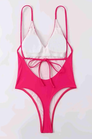 Angelsin V Yaka Sırt Dekolteli Brazilian Kesim Mayo Pembe 001