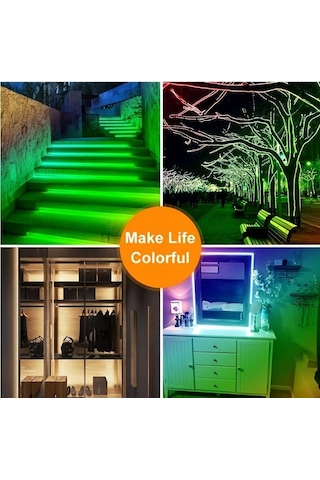 Led Şerit Işık Rgb 5050 Renk Değiştiren Işık Şeridi Akıllı Işık Şeridi 3 Tuşlu Gece Lambası Dekorasyon Led Aydınlatmalar 55090804