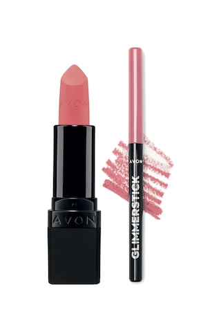 Avon Glimmerstick Dudak Kalemi Pink Cashmere + Avon Ultra Mat Ruj Pink Passion