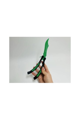Cs2 Kelebek/butterfly Bıçak Plastik Yeşil Oyuncak 3d Keskin Değil