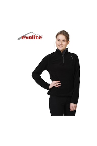Evolite Fuga Kadın Mikro Polar Sweater - Siyah Çok Renkli