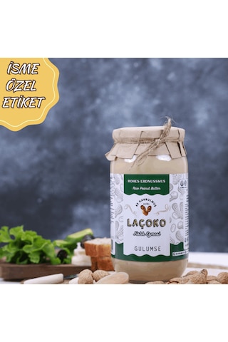 Laçoko Kişiye Özel Şekersiz Saf Katkısız Fıstık Ezmesi Glutensiz Vegan Doğal Az Kavrulmuş Çiğ Yer Fıstığı Ezmesi 1 KG