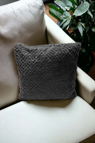 Bohem Dekoratif Yastık Kılıfı Kırlent Kılıfı 43x43 Cm Antrasit Otantik Gri