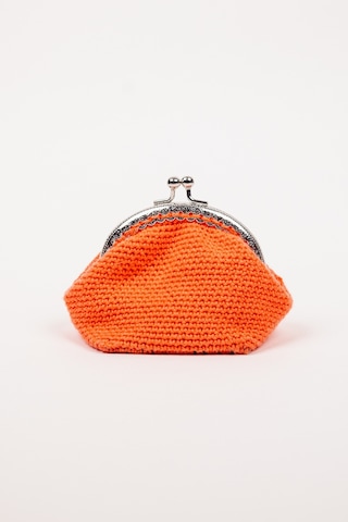 Fabric Craft Bag Bozuk Para Cüzdanı Merserize Pamuk Klipsli Örgü Turuncu