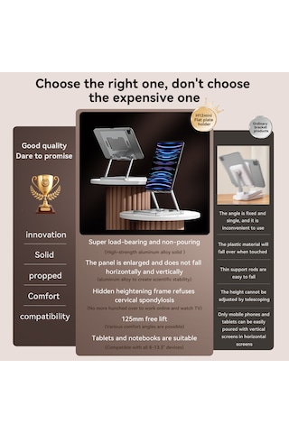 H12mini Katlanabilir Tablet Standı Ayarlanabilir Açılar 13,3 İnçe Kadar Dizüstü Bilgisayarlar İçin Masaüstü Desteği