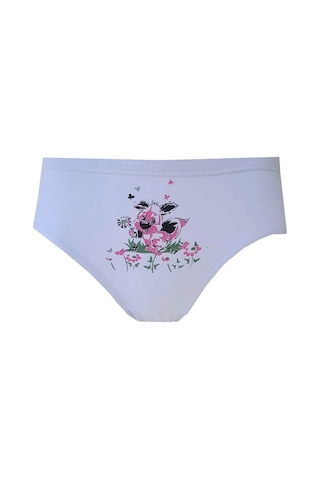 Hepsine Rakip 6lı Kız Çocuk Slip Külot Baskılı Pamuklu Rahat Ekonomik Beyaz