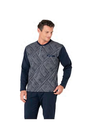 Pierre Cardin 6108 Erkek Uzun Kollu Yakası Düğmeli Pijama Takım-lacivert Lacivert