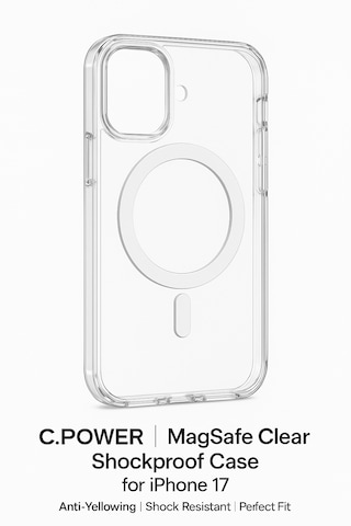 C.power Magsafe Şeffaf Sert Kılıf İphone 17 , 17 Air , 17 Pro, 17 Pro Max Uyumlu, Darbeye Dayanıklı Pc Malzeme Şeffaf