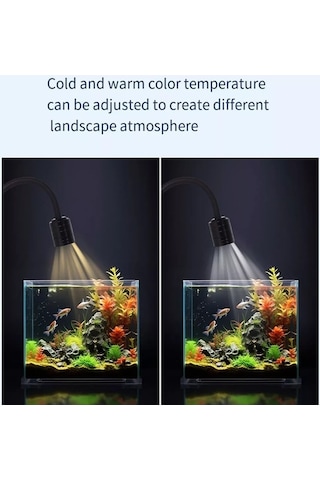 Didadodo Mini Klipsli Lambalar Balık Tankı Işıkları Ayarlanabilir Péyzaž Işıkları Siyah