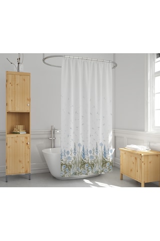 Kır Desenli Banyo Perdesi Çift Kanat 120x200 CM Duş Perdesi Çok Renkli