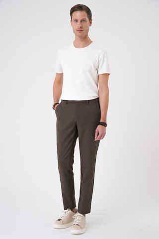 Efor Comfort Fit Beli Lastikli Toprak Jogger Pantolon P 1184 TOPRAK