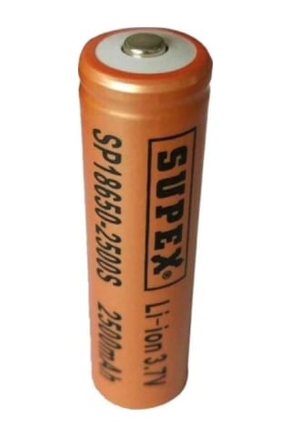 Supex SP18650-2500S 2500 mAh 3.7 V 18650 Başlı Li-Ion Şarj Edilebilir Pil