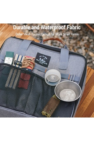 Sundick Piknik Çantası El Çantası Kamp Dış Mekan Çok Fonksiyonlu Gri