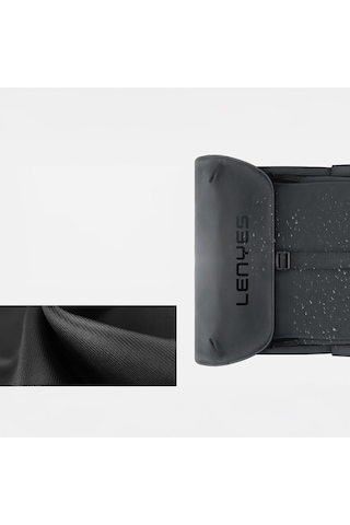 Lenyes Lb565 Dreamer Backpack Serisi Su Geçirmez Deri Tasarımlı Omuz Askılı Sırt Çantası Siyah Siyah