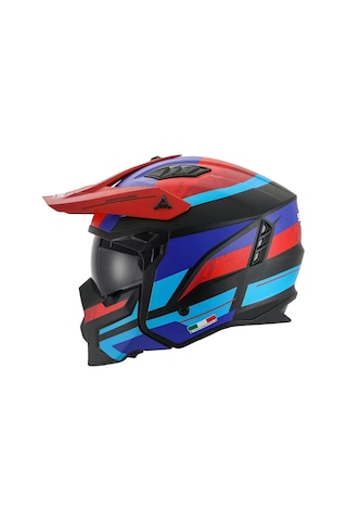 Sway Sw X1 Seul Track Kapalı Kask Kırmızı - Mavi - Siyah