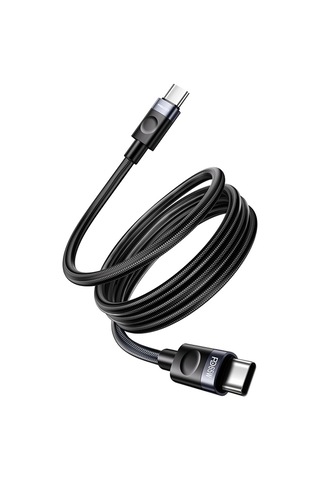 Recci Rs50cc Type-c To Type-c Pd Örgü Tasarım Hızlı Şarj Özellikli Data Ve Şarj Kablosu 65w 1m Siyah
