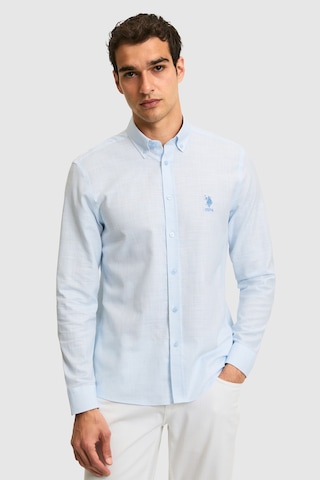 U.s. Polo Assn. Erkek Açık Mavi Gömlek Desenli 50324718-vr003 Acık Mavı