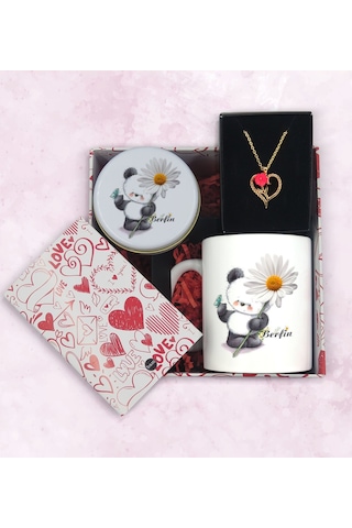 BK Gift Sevgiliye Özel Kutuda Hediye Seti, Kupa Bardak, Sevgili Hediyesi, Aşk Kolyesi, Kokulu Mum,Yıl Dönümü Hediyesi-8