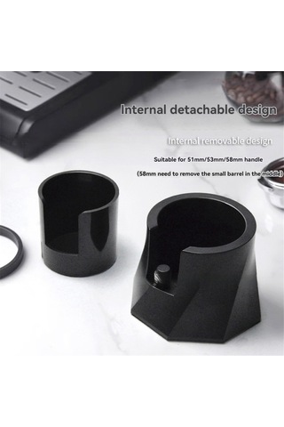 Xurunkeji 51/53/58mm Saplı Kahve Tamper Tutucu, Kaymaz Tabanlı, Kafe, Restoran Ve Dükkanlar İçin Yüksekliği Ayarlanabilir Düzenleyici Siyah