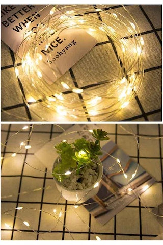 Teltree Pil Liçli Renkli Led İp Işığı 1m 10 Led, Noel Bayramı Dekorasyon, Pasta Çiçek Sepeti Aydınlatma, Esnek Bakır Tel, 4 Renk Seçeneği Çok Renkli