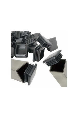 Novahub Kare Boru Kapakları, Sandalye Ayağı İçin 50mm Kare Uç Kapağı, Siyah, 20 Adet -