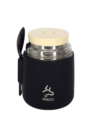 Duo Dine Bebek Siyah Mama Kabı & Yemek Saklama Termosu, Mug - 8 Saat Sıcak, 12 Saat Soğuk Tutma 500 Ml Siyah