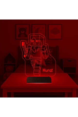 Luvivia Çocuk Odası Hediye Robot Çizgi Film Tasarım Kişiye Özel 3d Lamba - Masa Gece Lambası Şeffaf