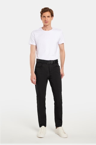 Tudors Erkek Regular Fit Rahat Kesim Mevsimlik Kanvas Siyah Pantolon-34476 Siyah