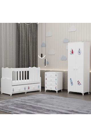 Elegant Yıldız 2 Bebek Odası Takımı - Denizci Beyaz