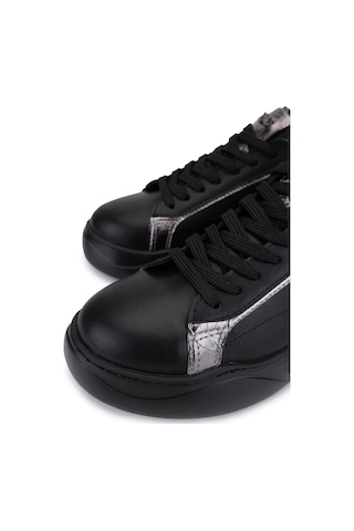 Tamer Tanca Kadın Suni Deri Siyah/antrasit Sneakers & Spor Ayakkabı 1009 2200 Bn Ayk Sk25-26 Sıyah/antrasıt Siyah
