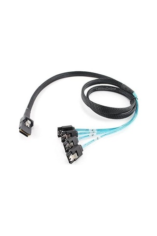 Cablesonline 39in Dahili Sff-8087 Mini Sas Erkek W/4x Sata 7 Pimli Dişi Kablo Sas-4e39
