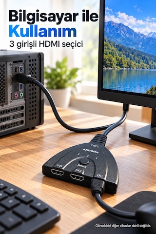 Shnstore Hdmı Kaynak Seçici Kablolu Çıkış Ve Seçim Düğmesi Shntknd0720