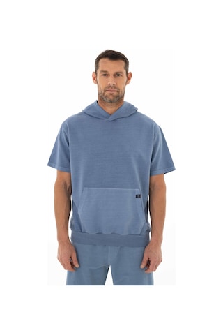 AR-MA Arma Erkek Oversize Kısa Kollu Kanguru Cepli Kapşonlu Sweatshirt 001