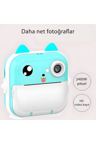 Cevval Q5 Termal Yazıcılı Anında Siyah Beyaz Baskılı Dijital Çocuk Fotoğraf Makinesi