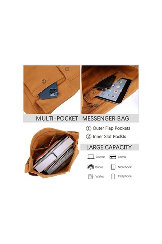 Luminousou Ve Unisex Seyahat Omuz Kanvas Kahverengi İçin Günlük Çok Cepli Çantası Büyük Boy - Zj Kahverengi