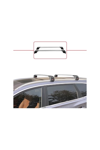 Chery Tiggo 8 Pro 2020 Sonrası İle Uyumlu Ace-2 Ara Atkı Tavan Barı Gri