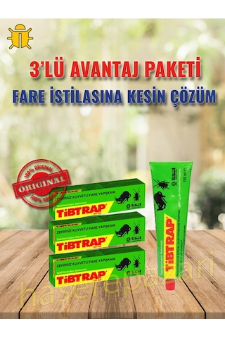 Tibtrap Zehirsiz Ultra Güçlü Fare Yapışkanı 3'lü