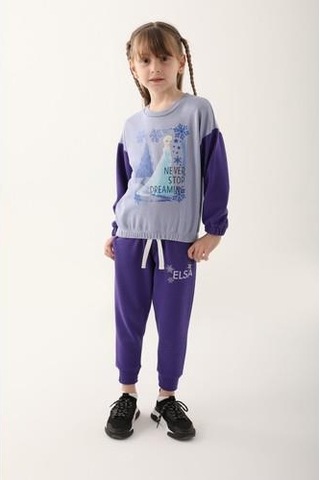 Frozen Kız Çocuk Eşofman Takımı Açık İndigo