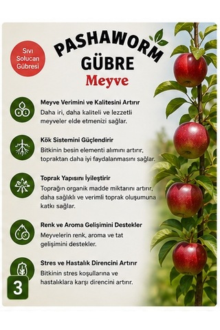 Pashaworm Meyve Konsantre Sıvı Gübre 10 L Meyve Ağaçları İçin