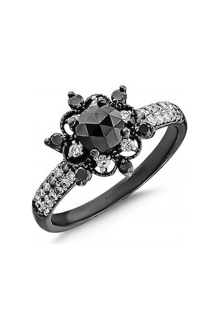 Ariş Pırlantalı Siyah Elmas Yüzük