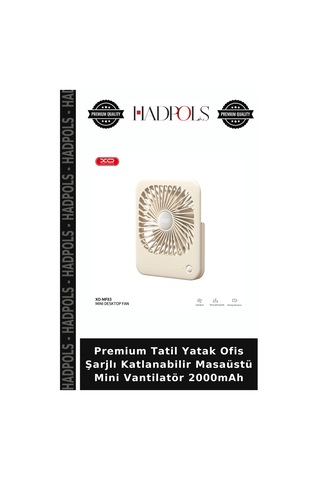 Premium Tatil Yatak Ofis Şarjlı Katlanabilir Masaüstü Mini Vantilatör 2000mah
