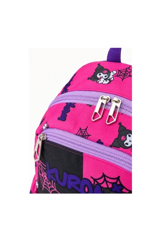 Miço Kids Kuromi Baskılı Çocuk Sırt Çantası Çok Bölmeli Pembe