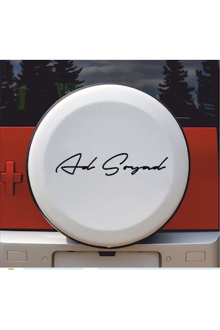 Kişiye Özel Ad Soyad İmza Sticker - Araba Oto Motosiklet Karavan Araç Sticker - 00028 12 Cm
