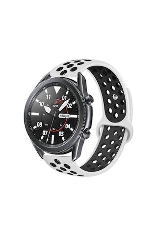 Galaxy Watch 46mm 22mm Krd-02 Uyumlu Zore Kordon-beyaz-siyah