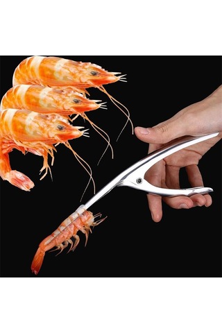 Paslanmaz Çelik Karides Soyucu Karides Deveiner Soyma Cihazı Yaratıcı Mutfak Aletleri Gümüş