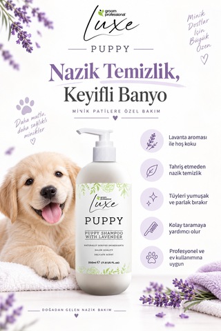 Groom Professional Luxe Lavanta Kokulu Yavru Köpek Şampuanı 350 Ml 1:30 Konsantre