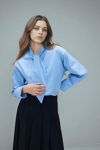 Defacto Poplin Gömlek Tunik G8431ax26spbe303 Mavi-be303