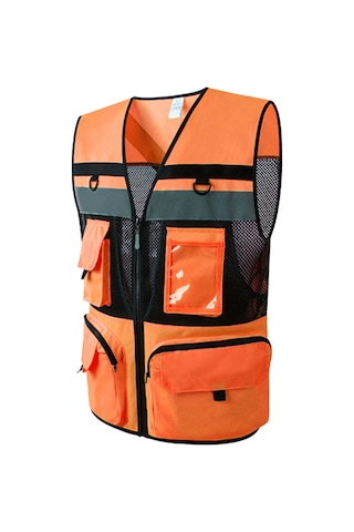 Leezsing Görünürlük Yüksek 360 Yansıtıcı Mesh Safety Ceket, Trafik-sanitasyon-inşaat Kullanıma Uygun, Sarı, S Bedeni Sarı